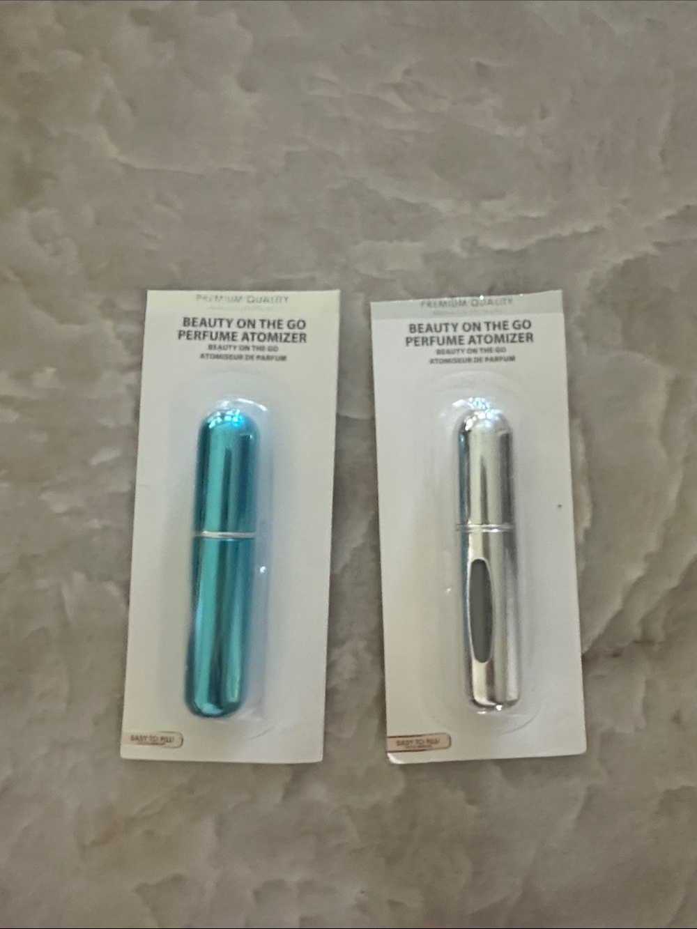 Beauty On The Go Refillable Perfume Atomizer - Teal and Silver